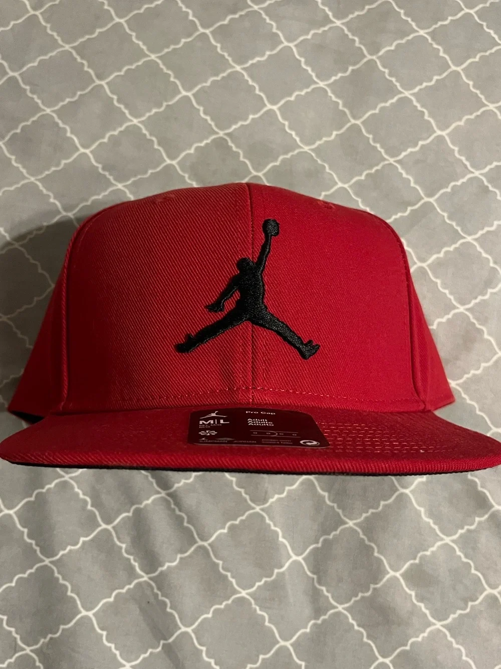 Jordan Red Cap with Black Jumpman Embroidery